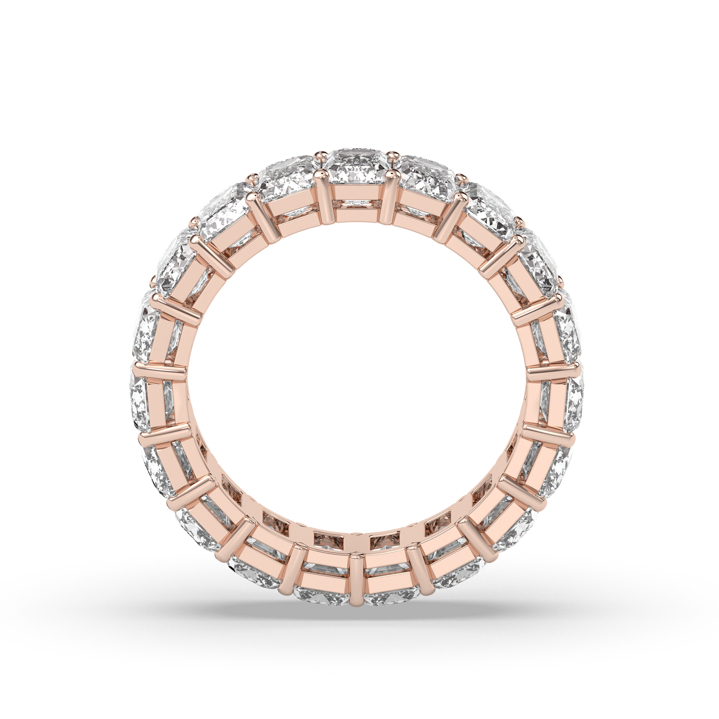 0.25 TCW Round Shaped Half Eternity Lab Grown Diamond Wedding Band