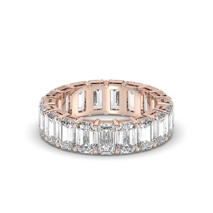 0.25 TCW Round Shaped Half Eternity Lab Grown Diamond Wedding Band