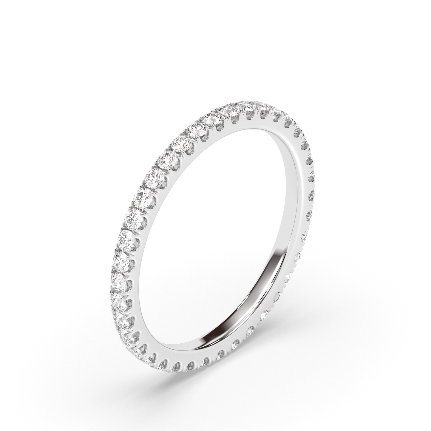 0.25 TCW Round Shaped Half Eternity Lab Grown Diamond Wedding Band