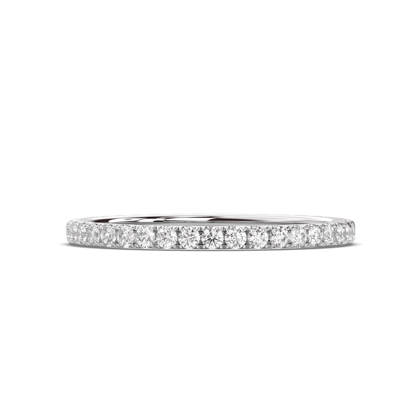 0.25 TCW Round Shaped Half Eternity Lab Grown Diamond Wedding Band