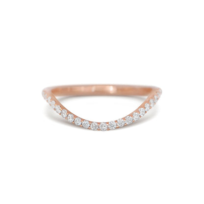 0.25 TCW Round Shaped Half Eternity Lab Grown Diamond Wedding Band