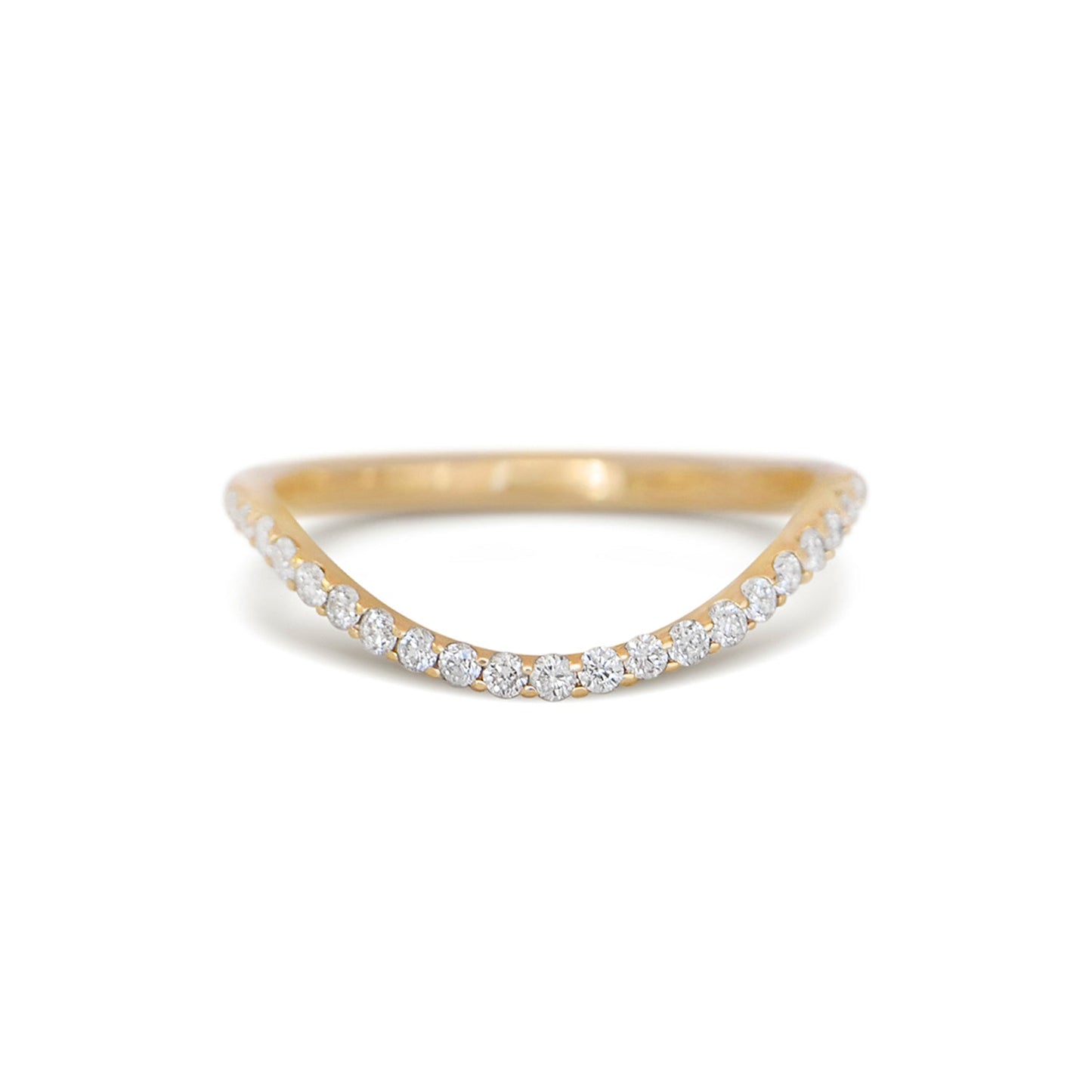 0.25 TCW Round Shaped Half Eternity Lab Grown Diamond Wedding Band