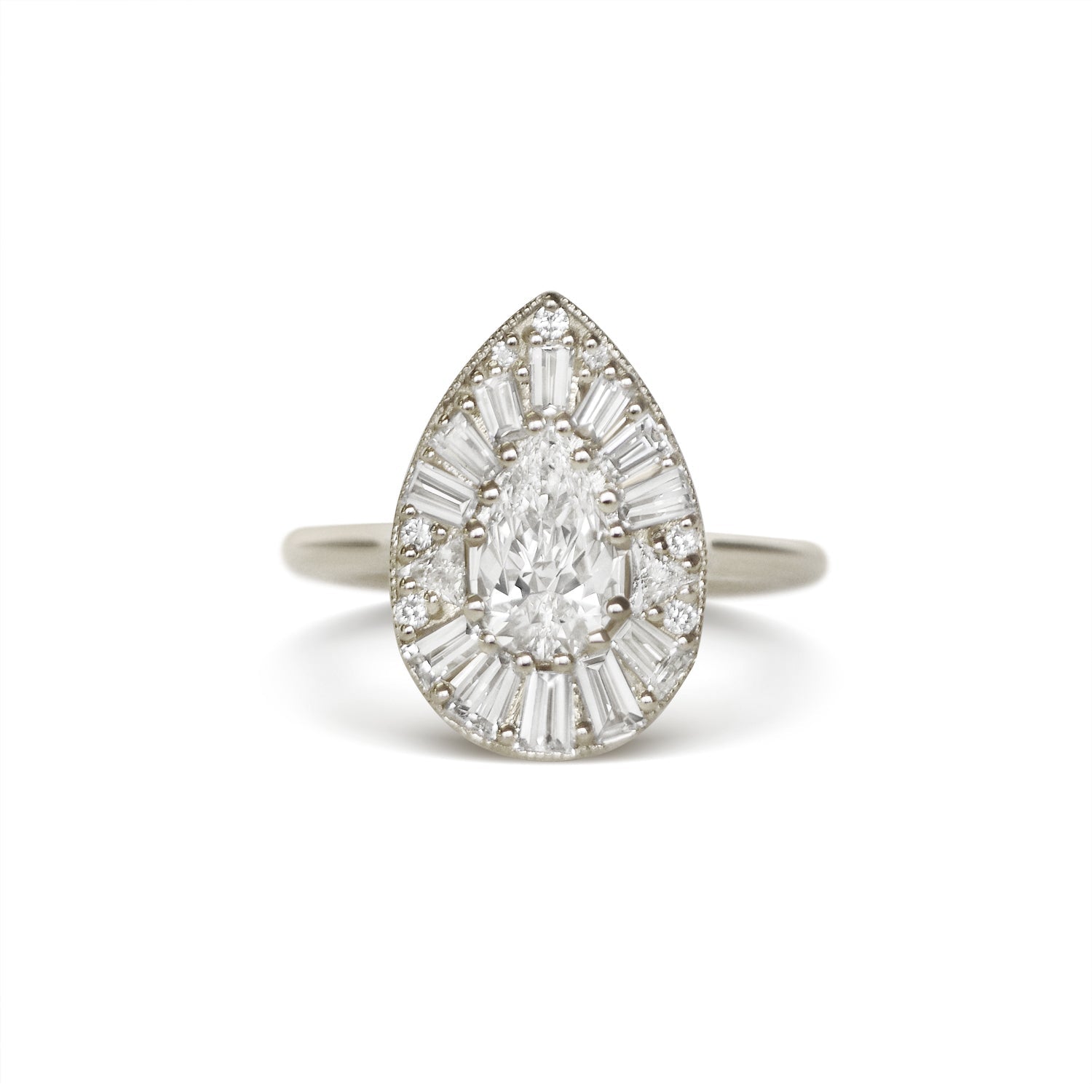 Marquise Shaped Three Stone Lab Grown Diamond Engagement Ring