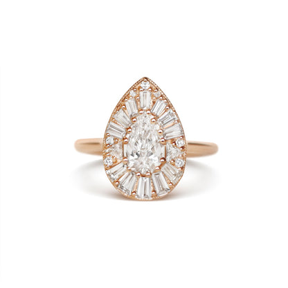 Marquise Shaped Three Stone Lab Grown Diamond Engagement Ring