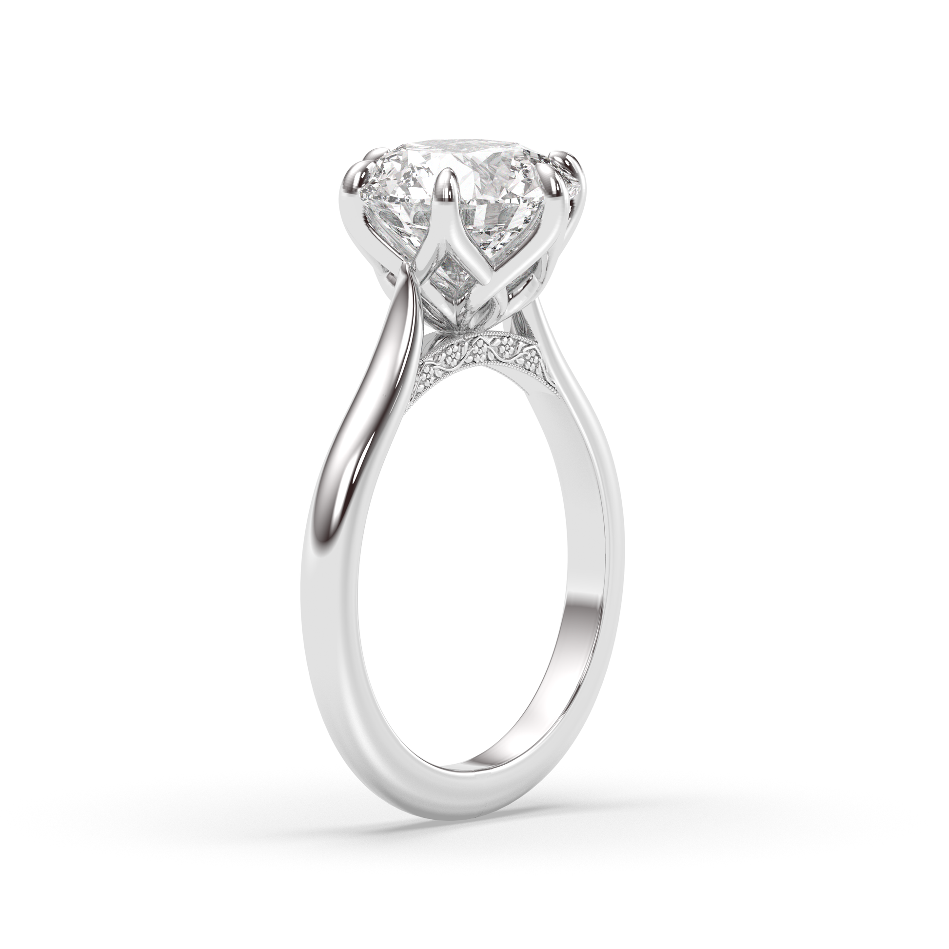 Marquise Shaped Three Stone Lab Grown Diamond Engagement Ring