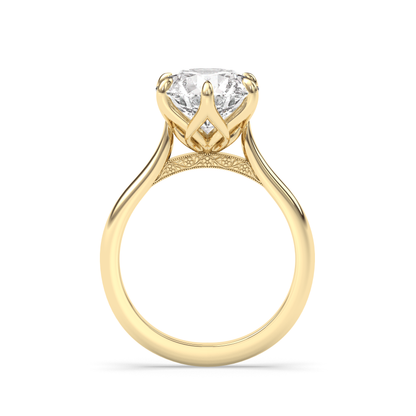Marquise Shaped Three Stone Lab Grown Diamond Engagement Ring