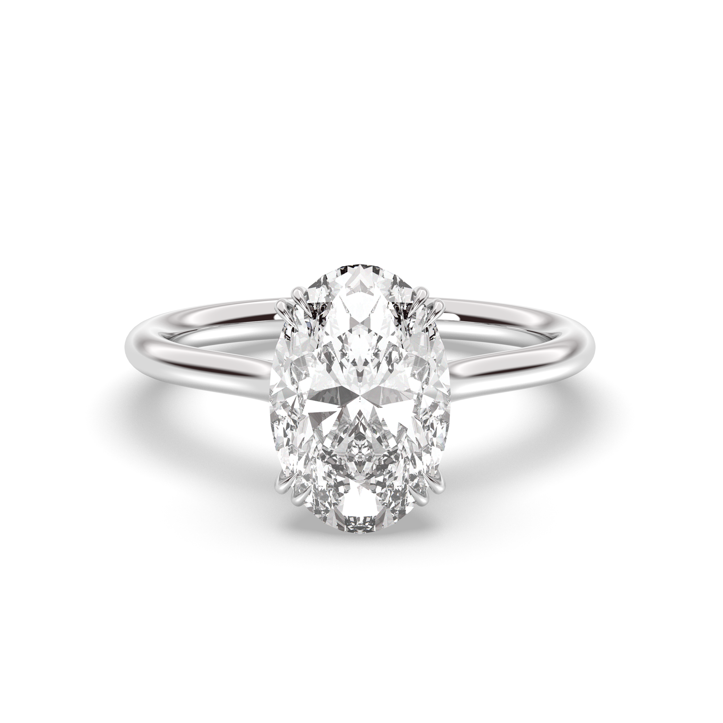 Marquise Shaped Three Stone Lab Grown Diamond Engagement Ring