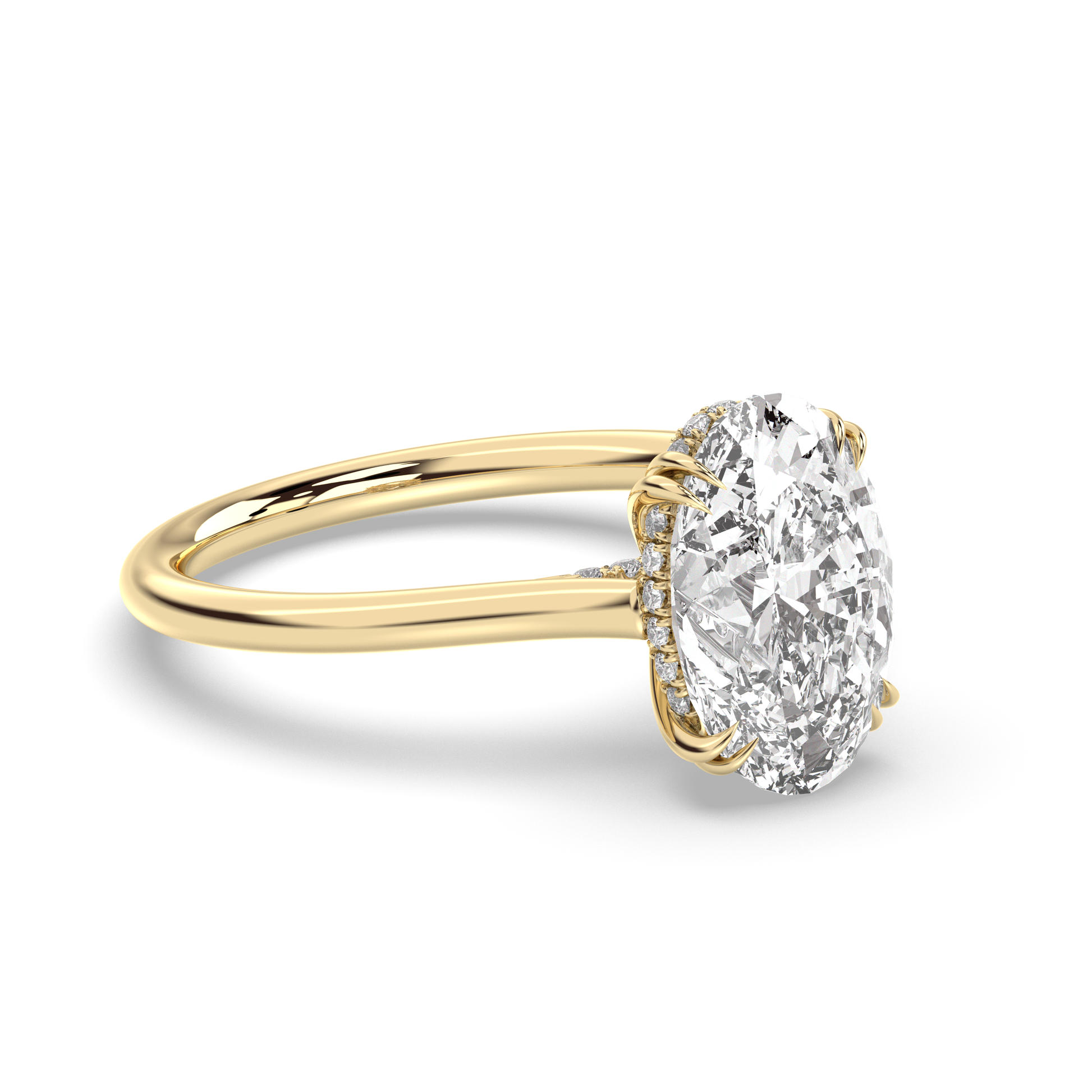 Marquise Shaped Three Stone Lab Grown Diamond Engagement Ring