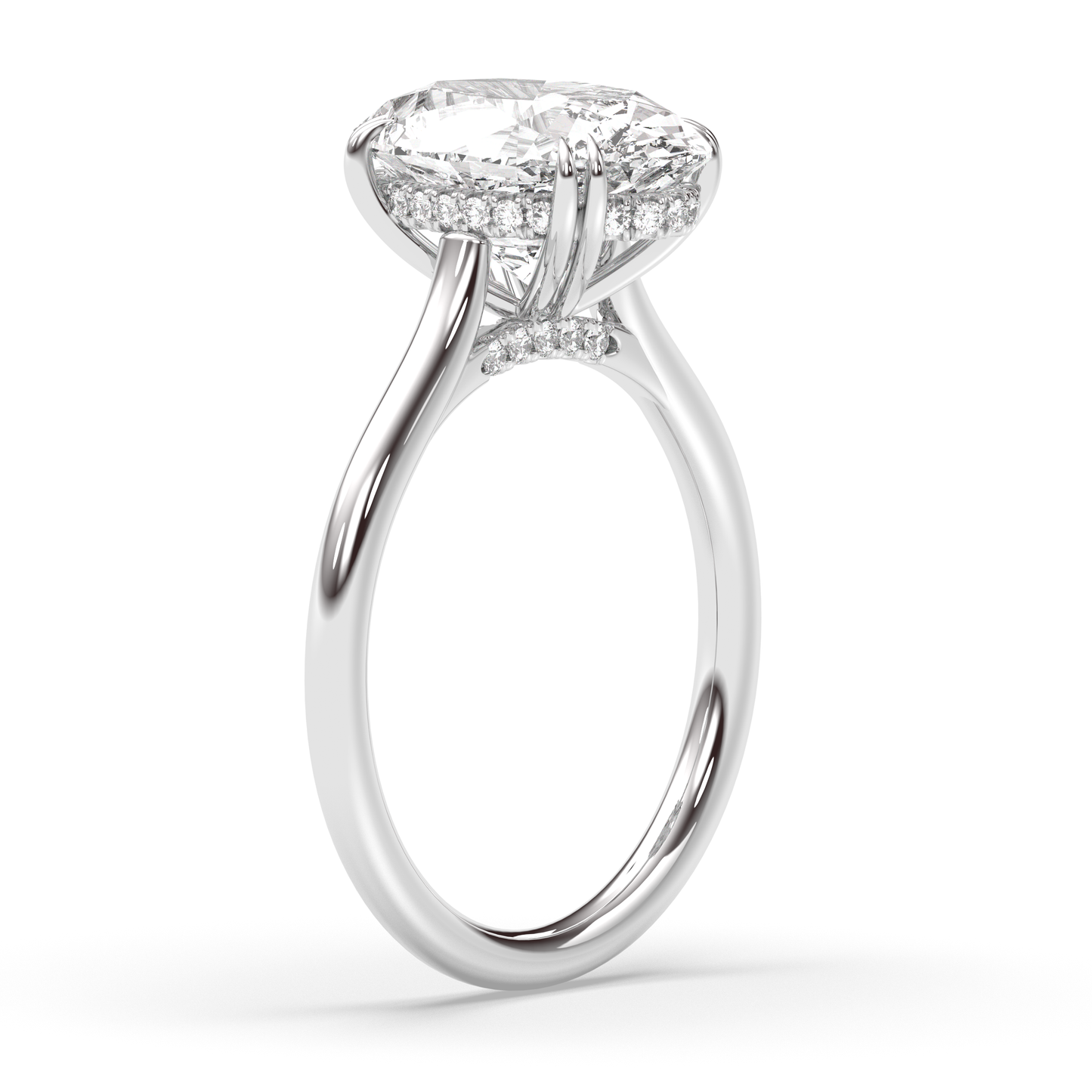 Marquise Shaped Three Stone Lab Grown Diamond Engagement Ring
