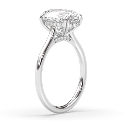 Marquise Shaped Three Stone Lab Grown Diamond Engagement Ring