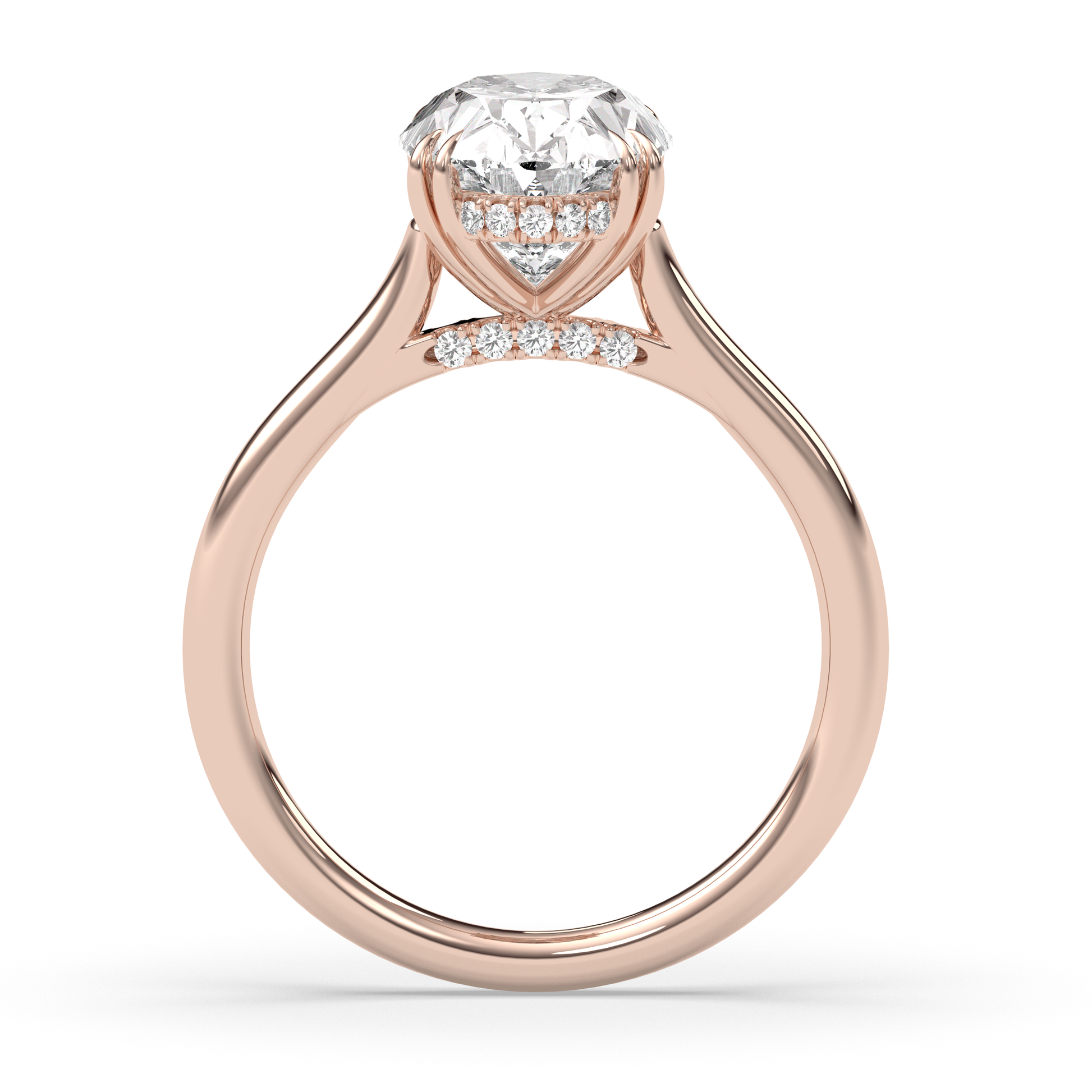 Marquise Shaped Three Stone Lab Grown Diamond Engagement Ring