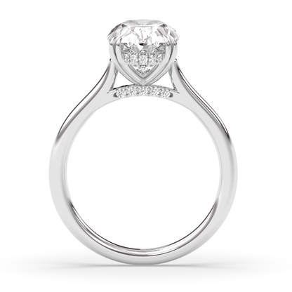 Marquise Shaped Three Stone Lab Grown Diamond Engagement Ring