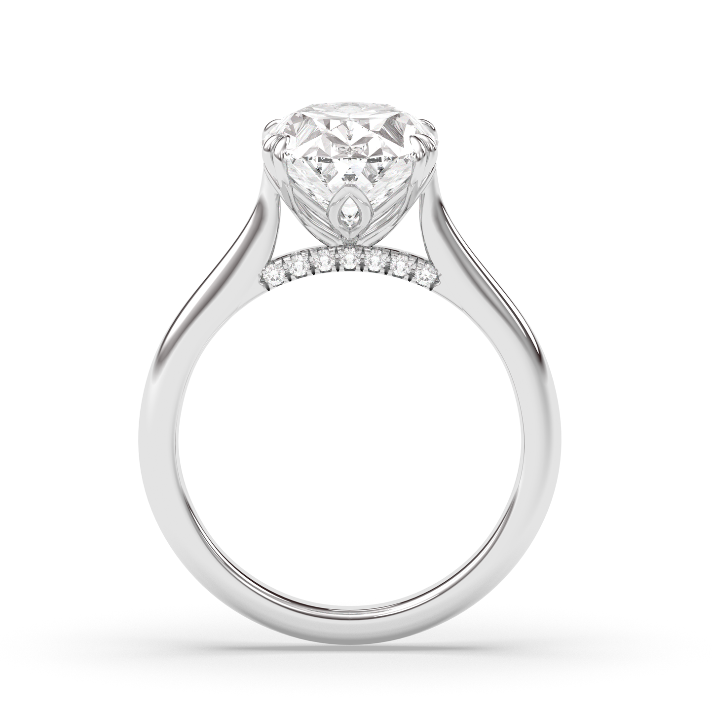 Marquise Shaped Three Stone Lab Grown Diamond Engagement Ring