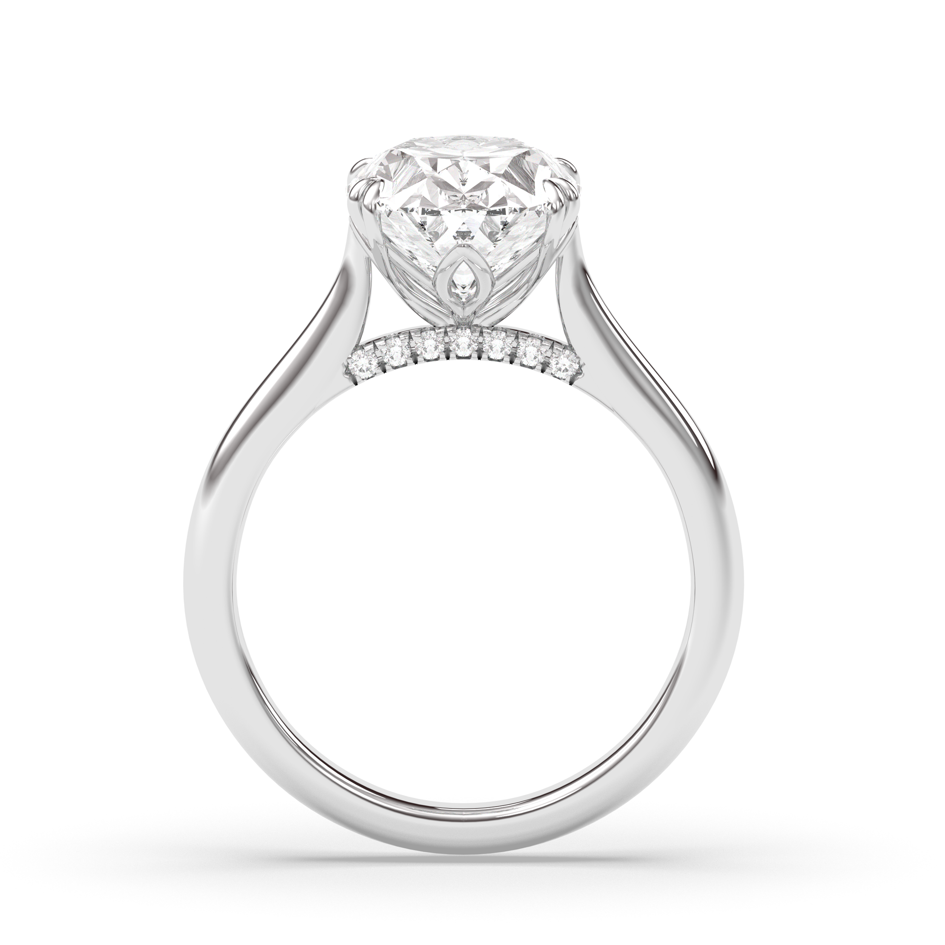 Marquise Shaped Three Stone Lab Grown Diamond Engagement Ring