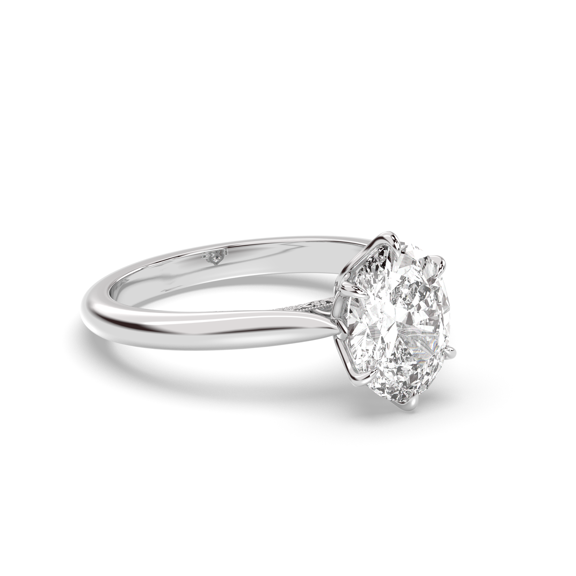 Marquise Shaped Three Stone Lab Grown Diamond Engagement Ring