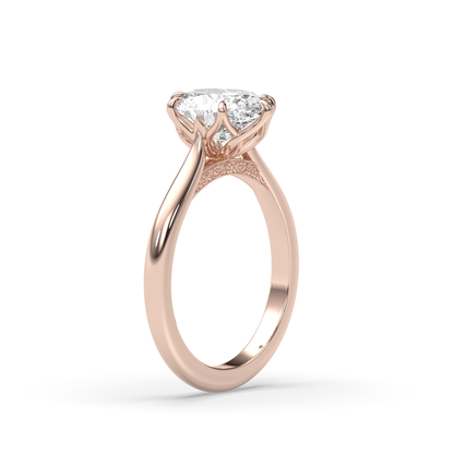 Marquise Shaped Three Stone Lab Grown Diamond Engagement Ring
