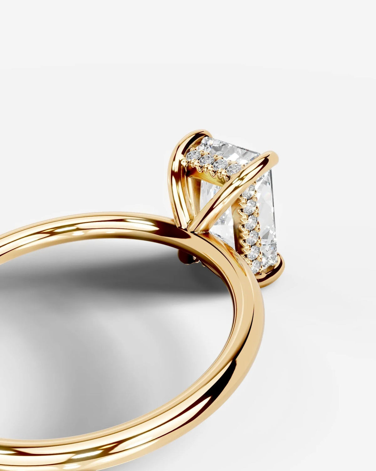 Radiant Hidden Halo Lab Grown Diamond Engagement Ring
