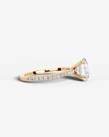 Round Pave Lab Grown Diamond Engagement Ring