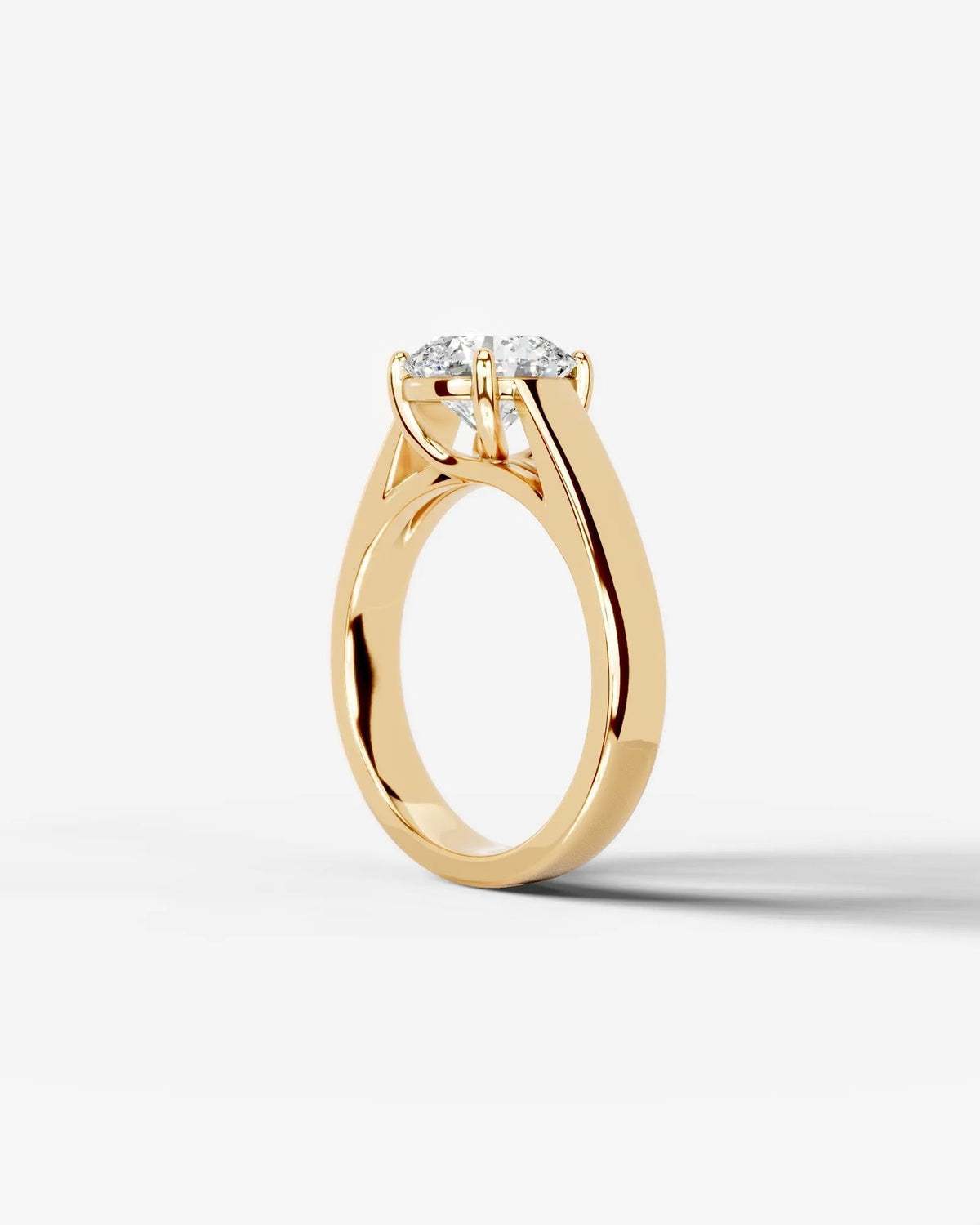 Round Bold Solitaire Lab Grown Diamond Engagement Ring