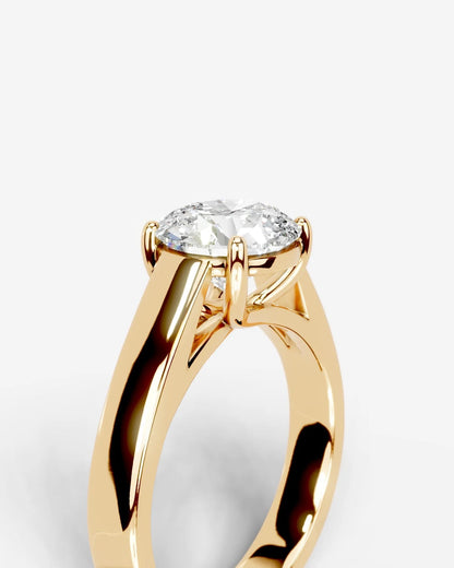 Round Bold Solitaire Lab Grown Diamond Engagement Ring