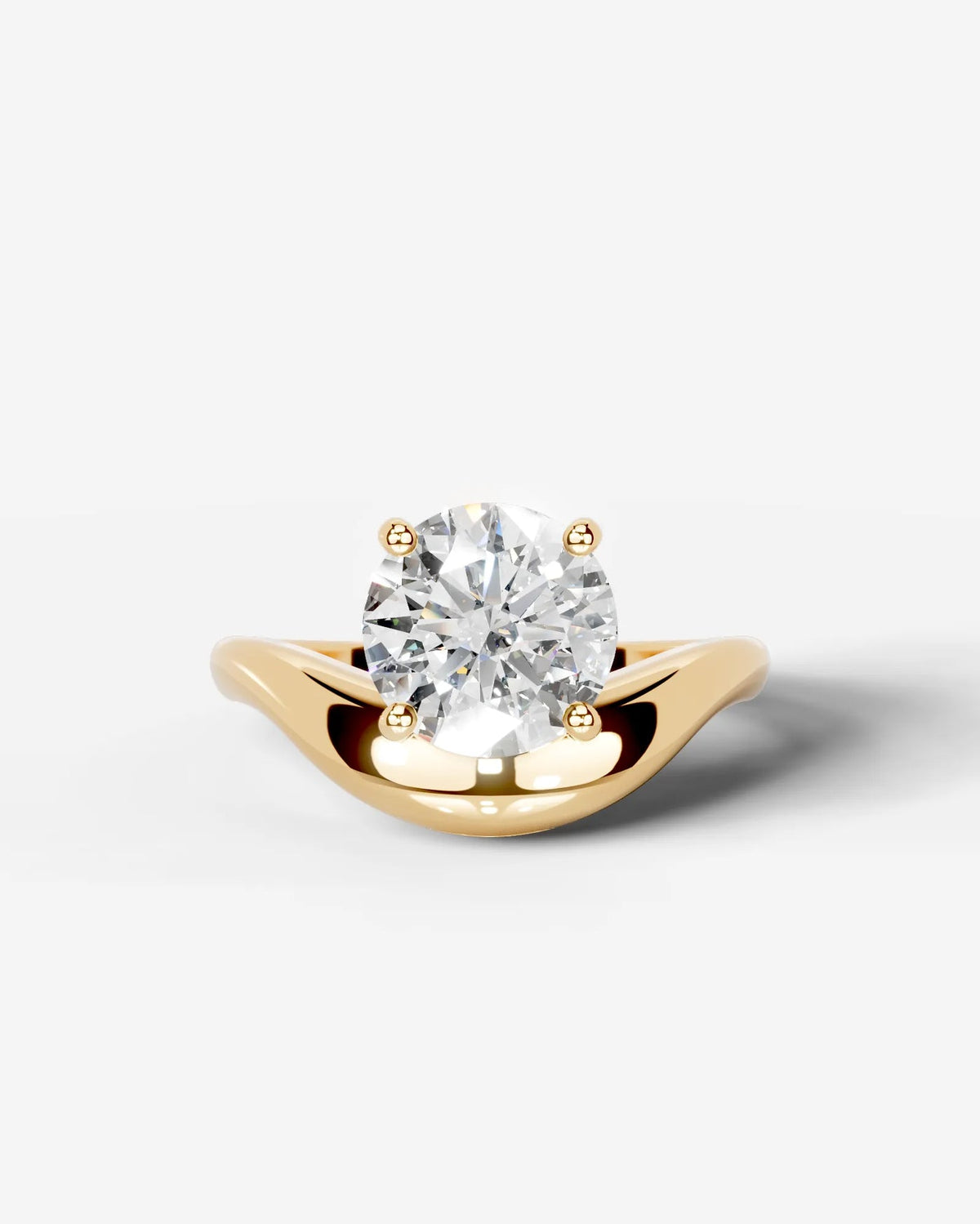 Round Swirl Solitaire Lab Grown Diamond Engagement Ring