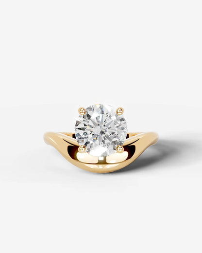 Round Swirl Solitaire Lab Grown Diamond Engagement Ring