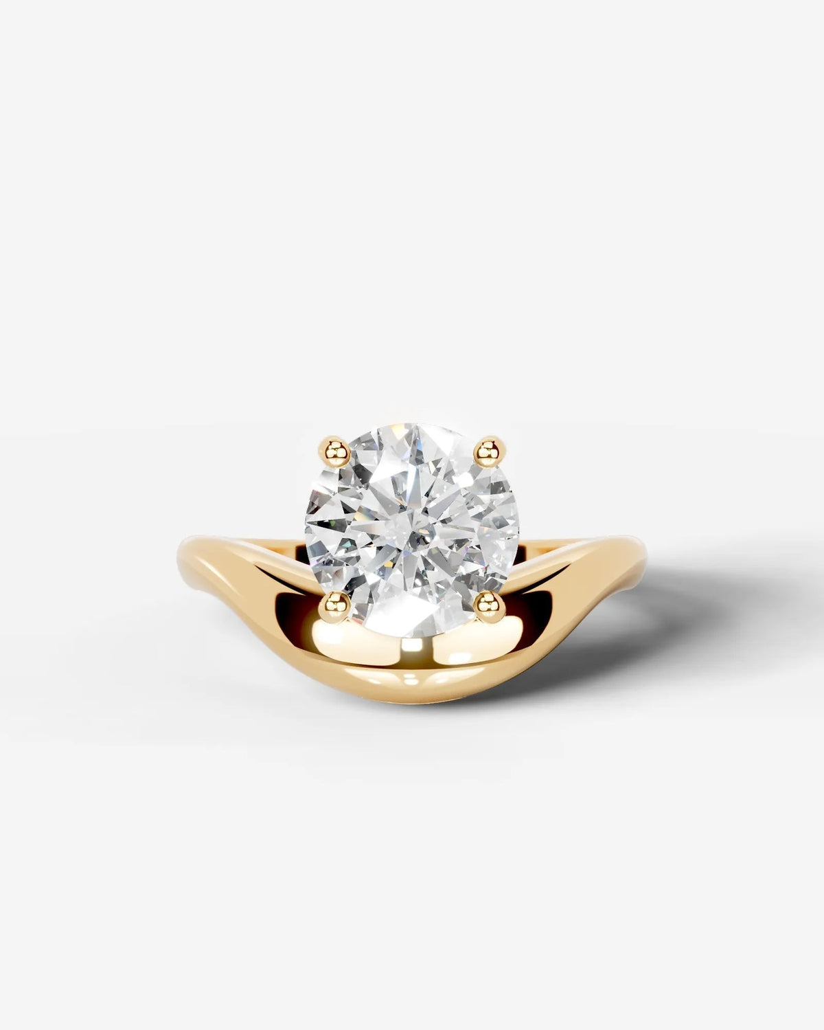 Round Swirl Solitaire Lab Grown Diamond Engagement Ring