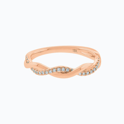 0.13 CT Round Twisted CVD EF/VS1 Diamond Wedding Band 5