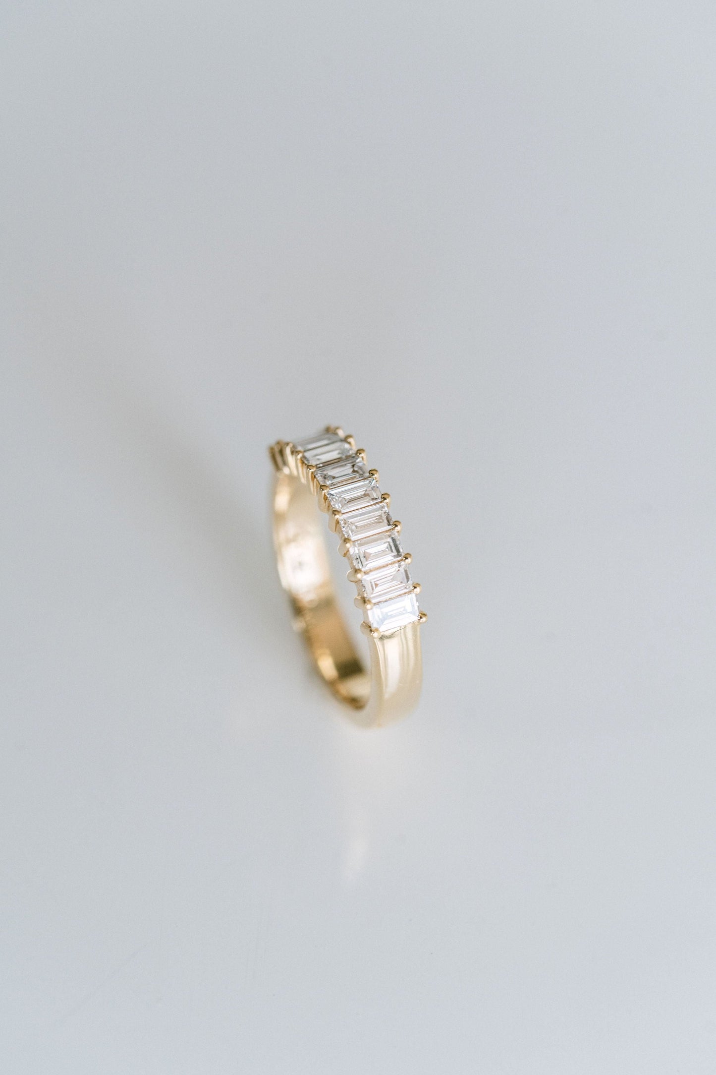 0.25 TCW Round Shaped Half Eternity Lab Grown Diamond Wedding Band