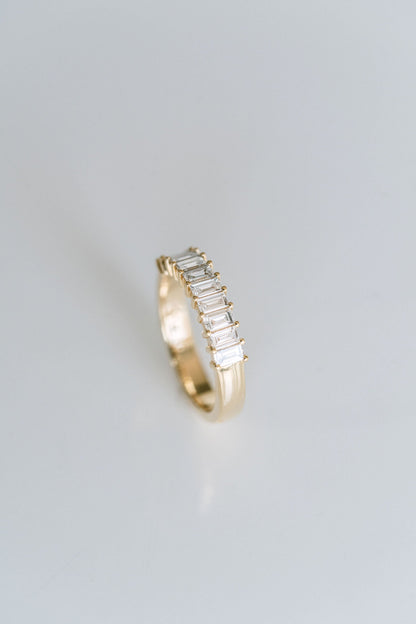 0.25 TCW Round Shaped Half Eternity Lab Grown Diamond Wedding Band