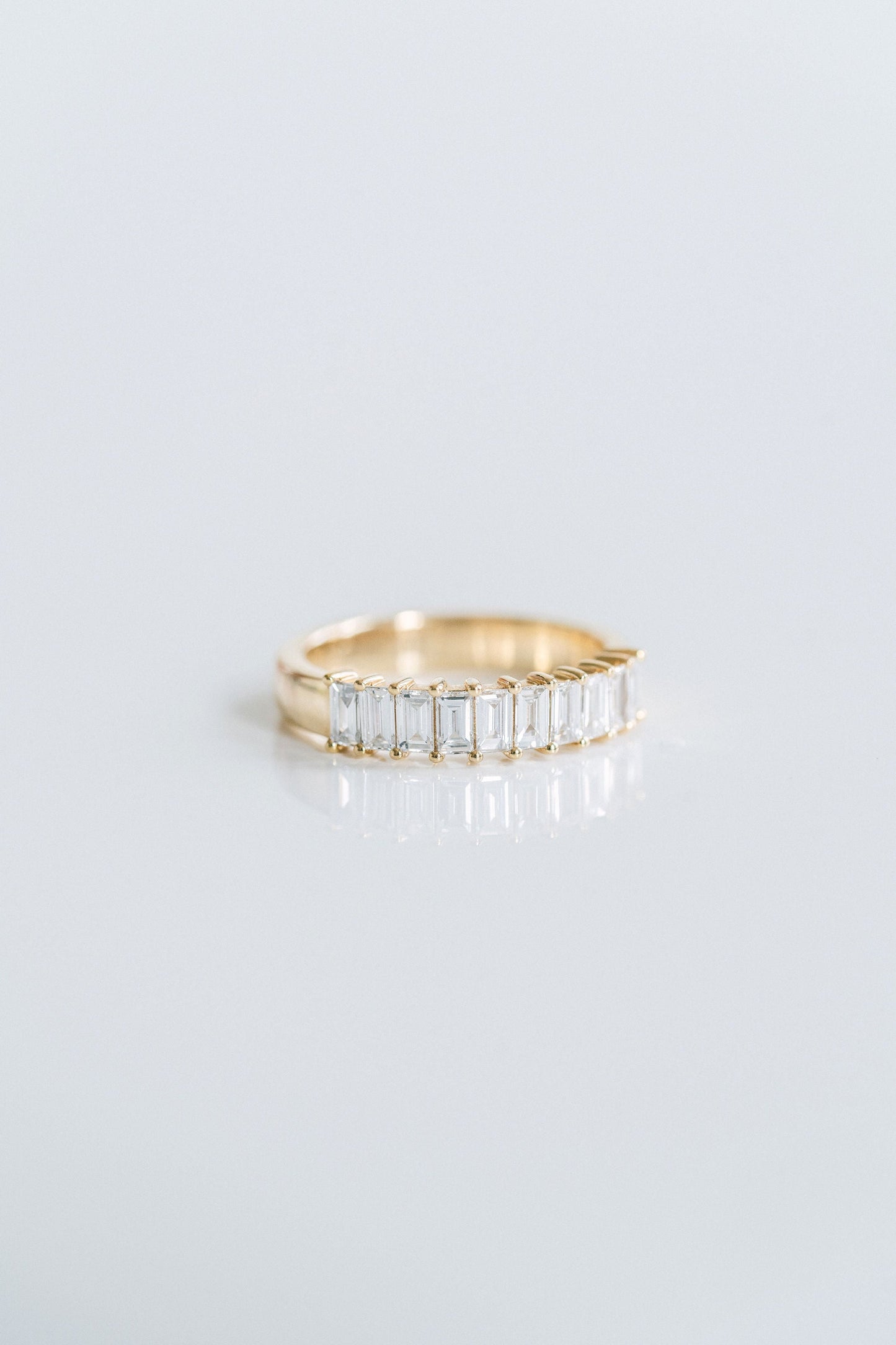 0.25 TCW Round Shaped Half Eternity Lab Grown Diamond Wedding Band