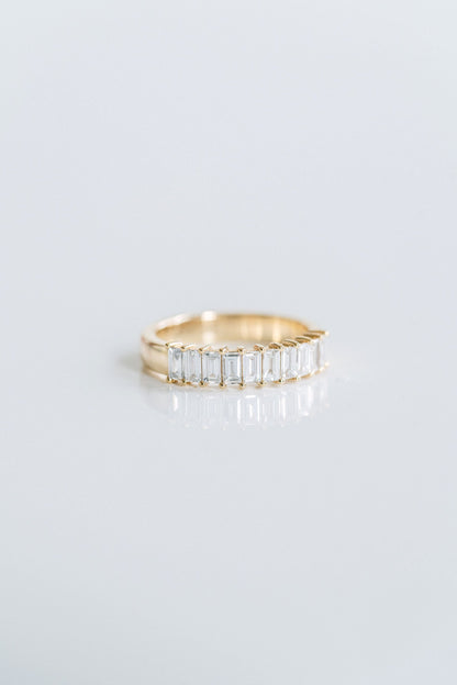 0.25 TCW Round Shaped Half Eternity Lab Grown Diamond Wedding Band