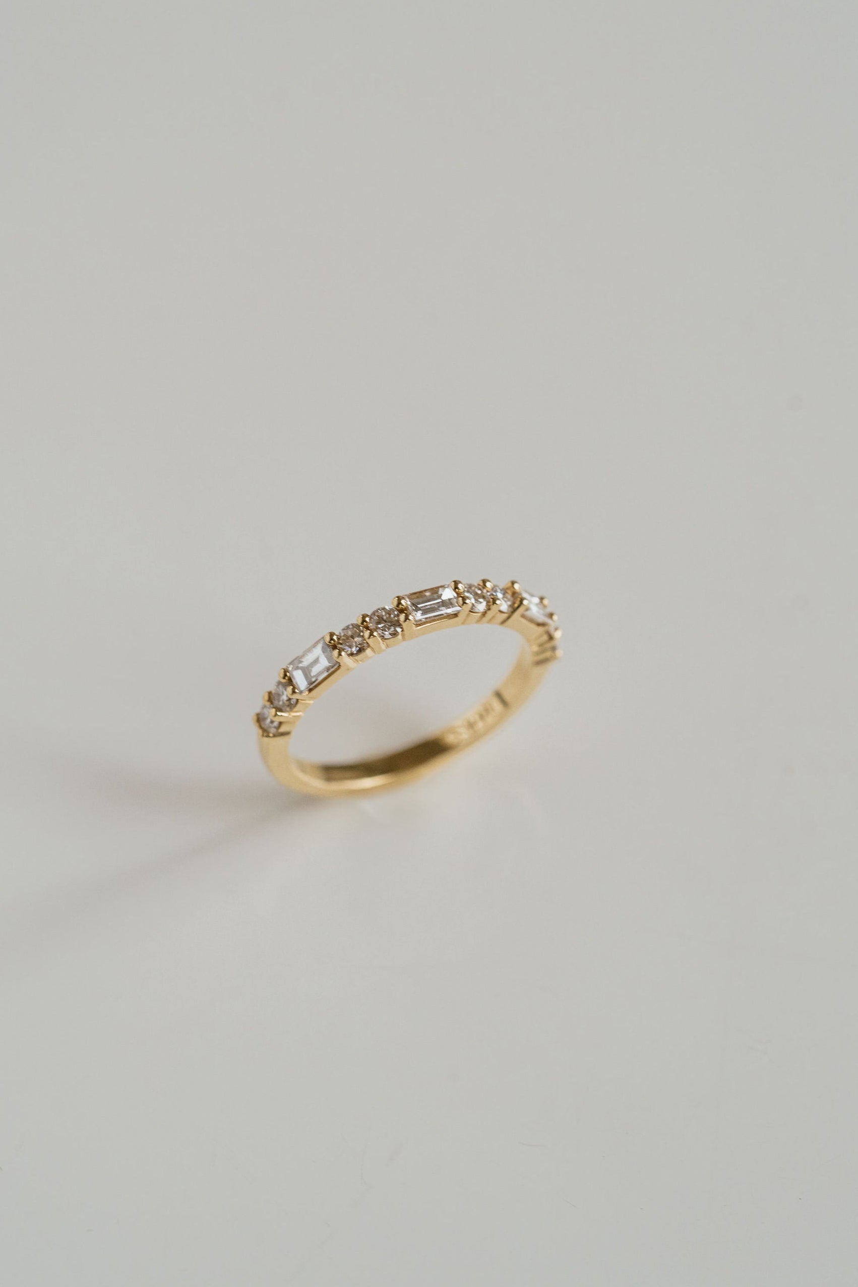 0.25 TCW Round Shaped Half Eternity Lab Grown Diamond Wedding Band