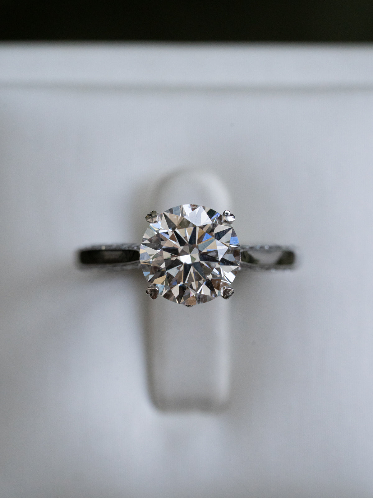 Marquise Shaped Three Stone Lab Grown Diamond Engagement Ring