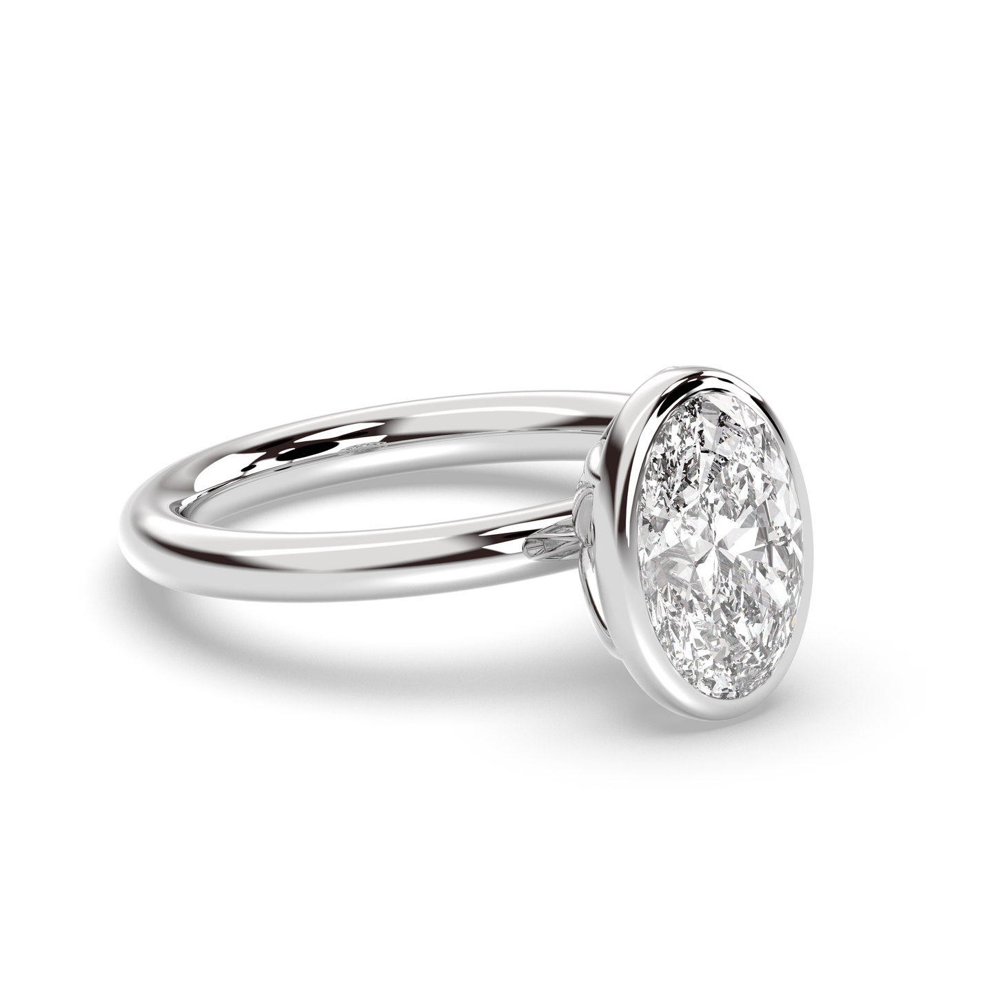 Marquise Shaped Three Stone Lab Grown Diamond Engagement Ring