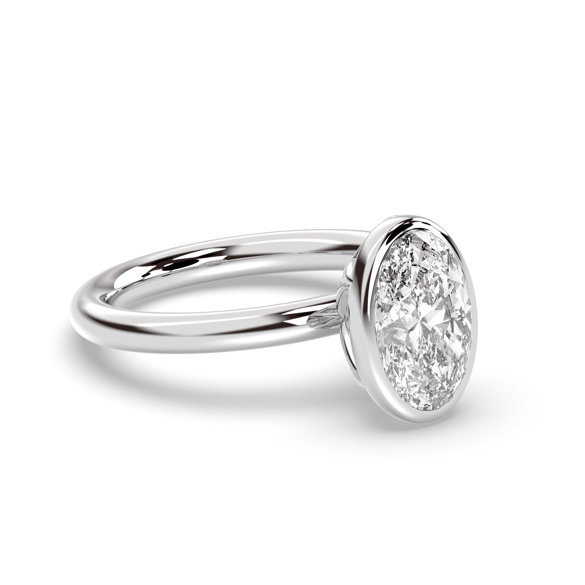 Marquise Shaped Three Stone Lab Grown Diamond Engagement Ring