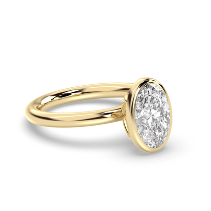 Marquise Shaped Three Stone Lab Grown Diamond Engagement Ring