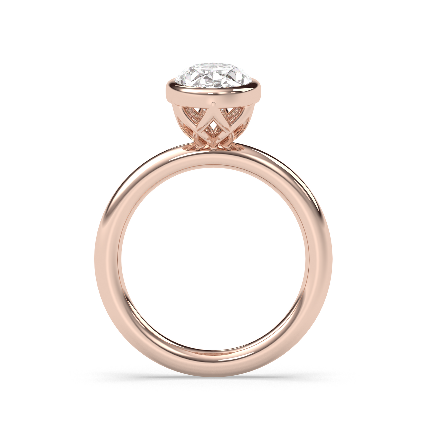 Marquise Shaped Three Stone Lab Grown Diamond Engagement Ring