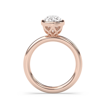 Marquise Shaped Three Stone Lab Grown Diamond Engagement Ring