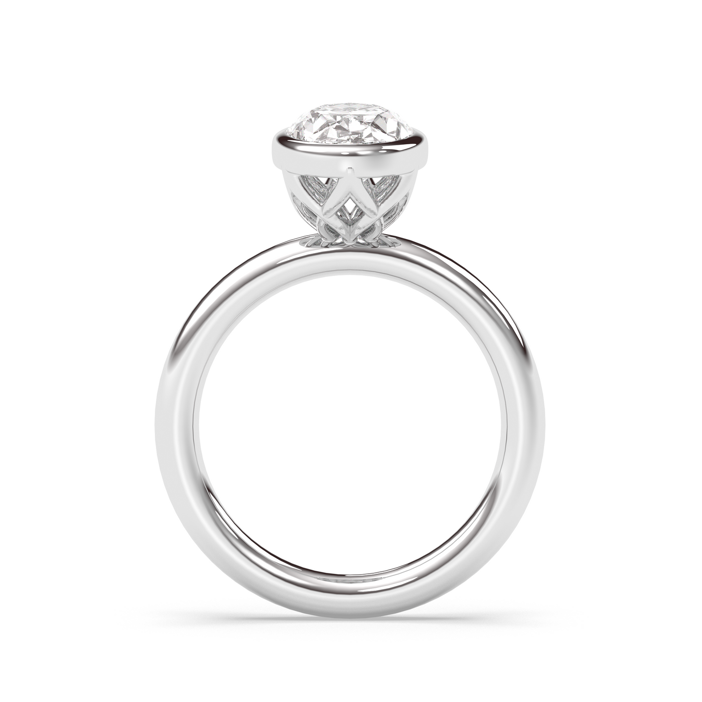 Marquise Shaped Three Stone Lab Grown Diamond Engagement Ring