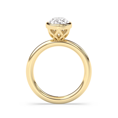 Marquise Shaped Three Stone Lab Grown Diamond Engagement Ring