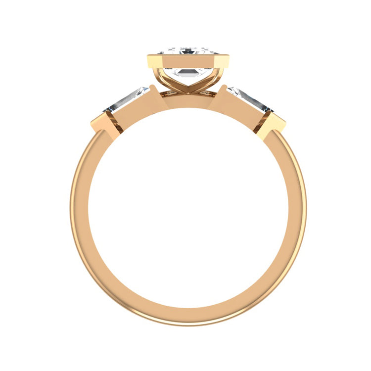 Marquise Shaped Three Stone Lab Grown Diamond Engagement Ring