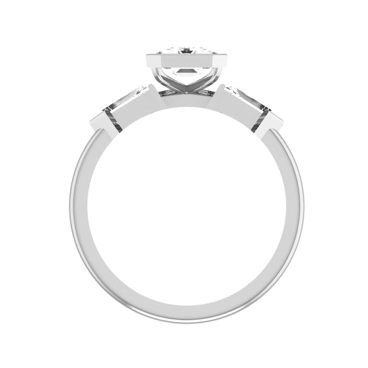 Marquise Shaped Three Stone Lab Grown Diamond Engagement Ring