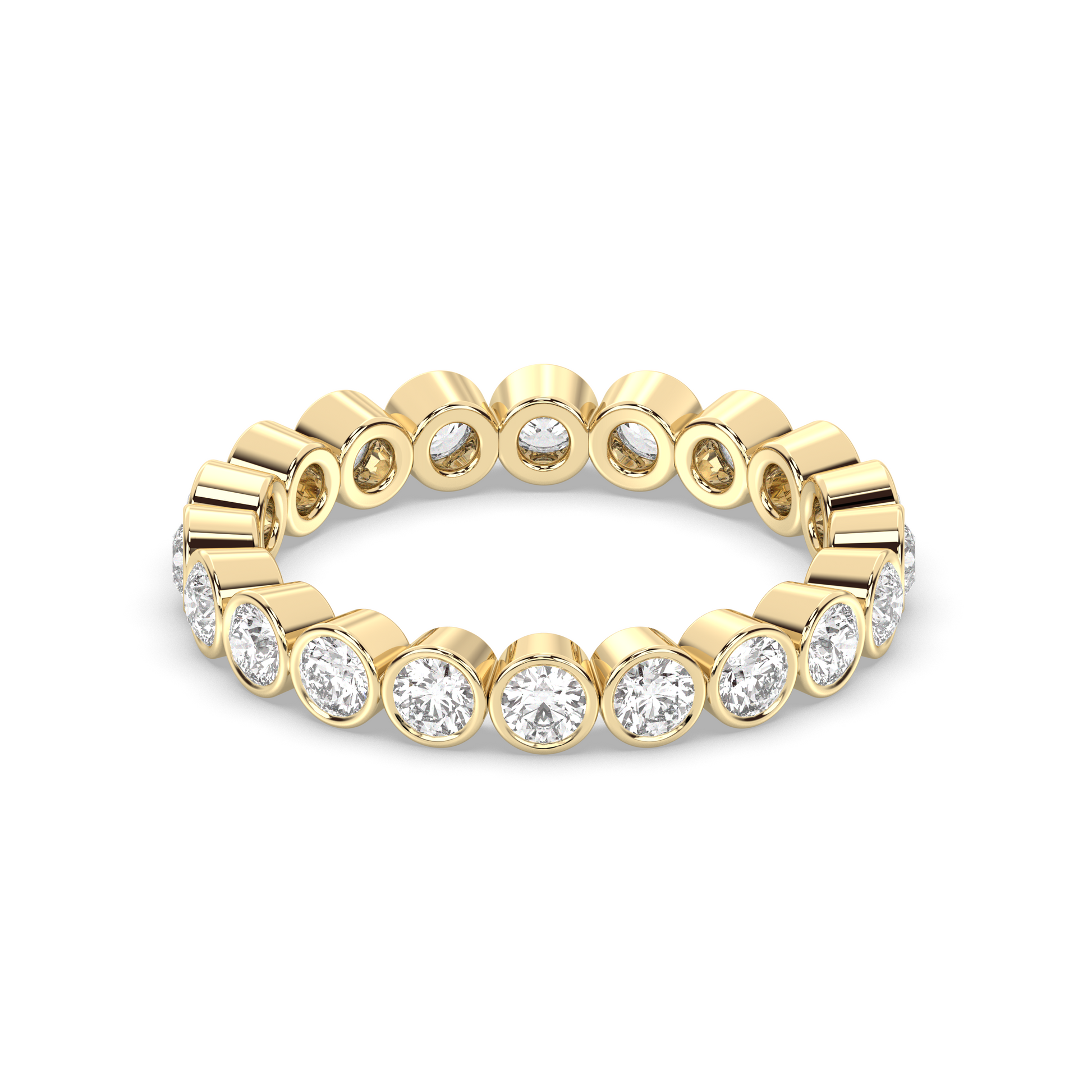 0.25 TCW Round Shaped Half Eternity Lab Grown Diamond Wedding Band