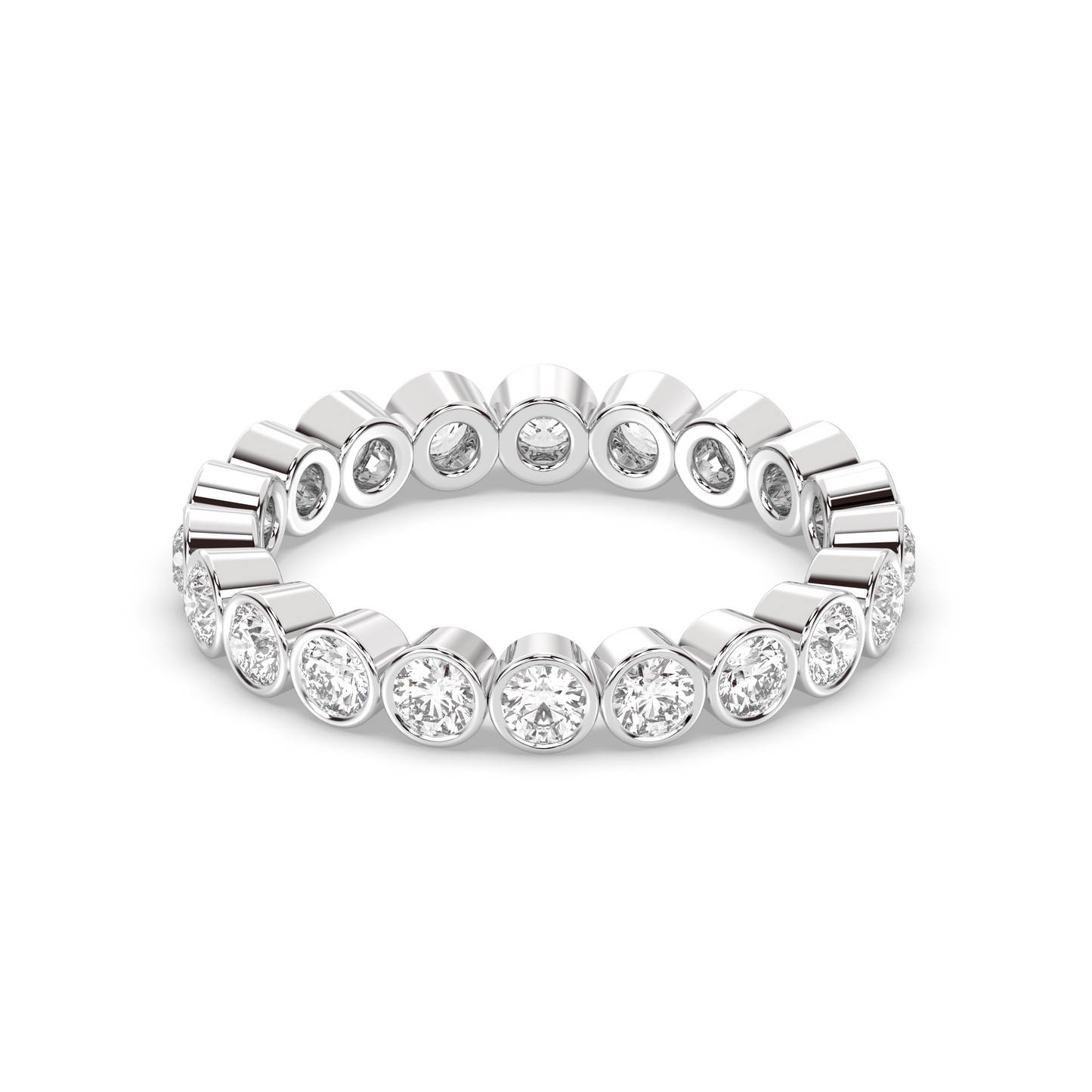 0.25 TCW Round Shaped Half Eternity Lab Grown Diamond Wedding Band