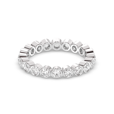 0.25 TCW Round Shaped Half Eternity Lab Grown Diamond Wedding Band