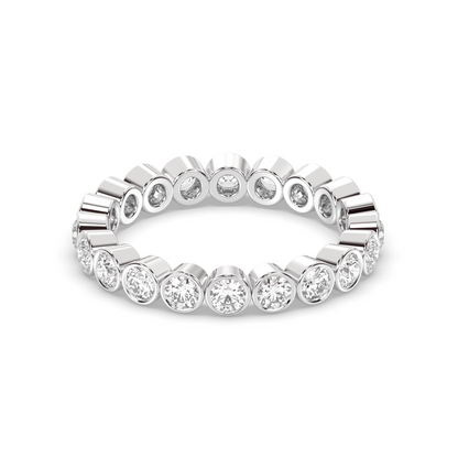 0.25 TCW Round Shaped Half Eternity Lab Grown Diamond Wedding Band