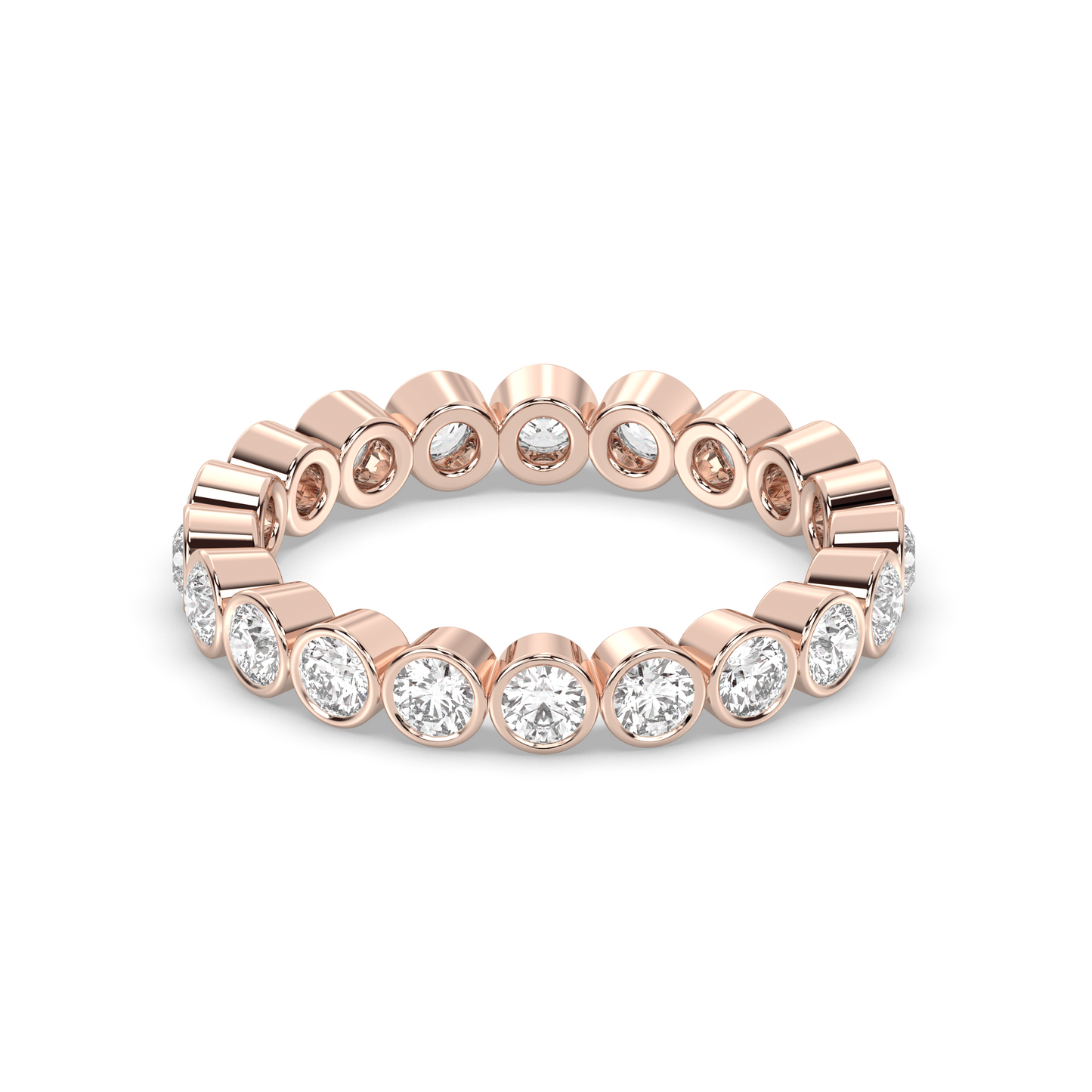 0.25 TCW Round Shaped Half Eternity Lab Grown Diamond Wedding Band