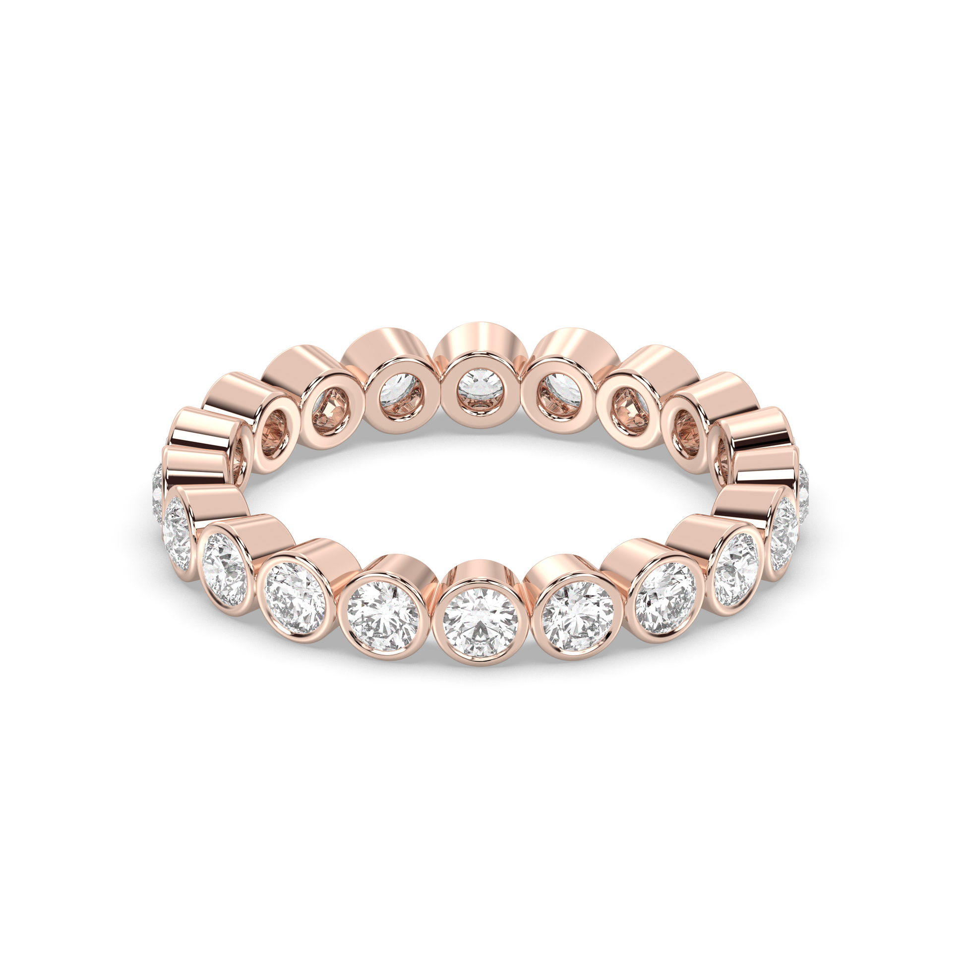 0.25 TCW Round Shaped Half Eternity Lab Grown Diamond Wedding Band