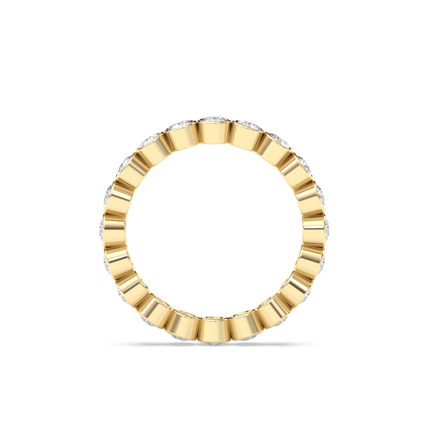 0.25 TCW Round Shaped Half Eternity Lab Grown Diamond Wedding Band